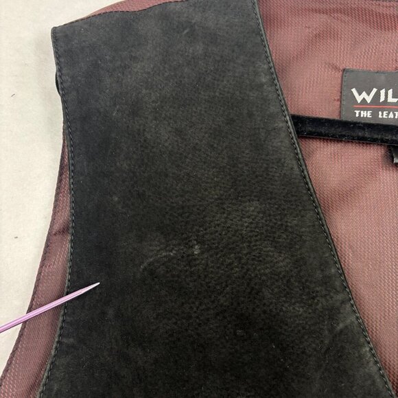 Wilsons Leather Vest Mens XL Black Suede Button Up Adjustable Back Strap Western - Picture 3 of 12